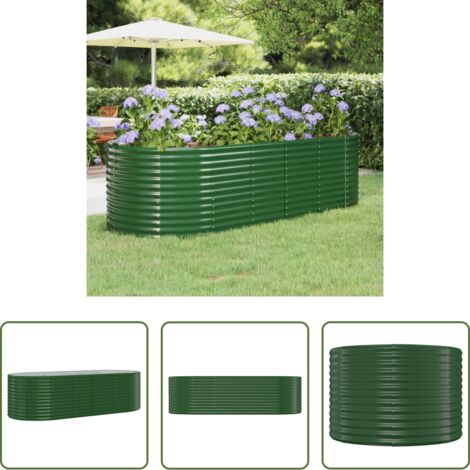vidaXL Fioriera da giardino -  Letto Giardino Acciaio Zincato 249x100x68 cm Verde