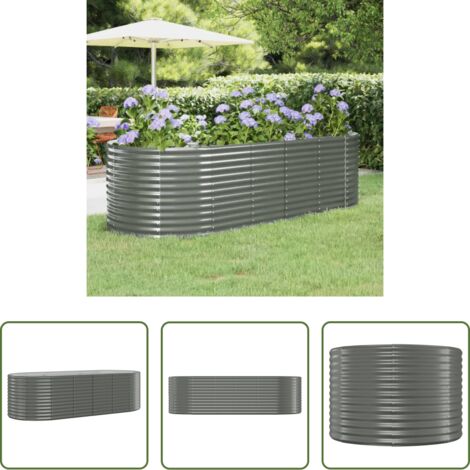 vidaXL Fioriera da giardino -  Letto Giardino Acciaio Zincato 249x100x68cm Grigio