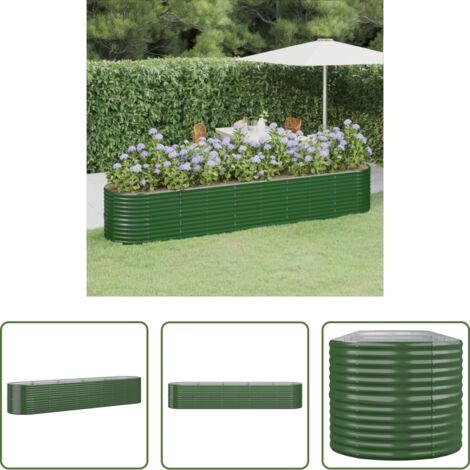 vidaXL Fioriera da giardino -  Letto Giardino Acciaio Zincato 368x80x68 cm Verde