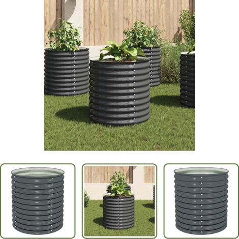 vidaXL Fioriera da giardino -  Letto Rialzato Giardino 80x80x81 cm in Acciaio Zincato Grigio