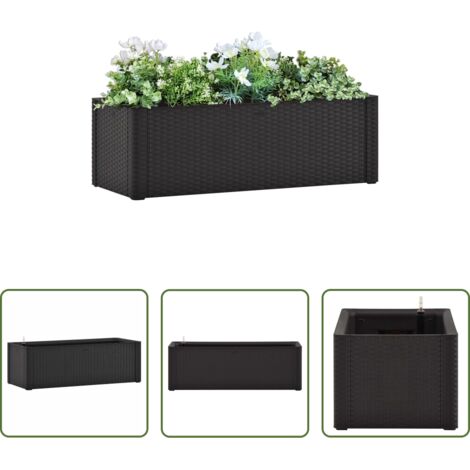 vidaXL Fioriera da giardino -  Letto Rialzato Giardino con Irrigazione Antracite 100x43x33 cm