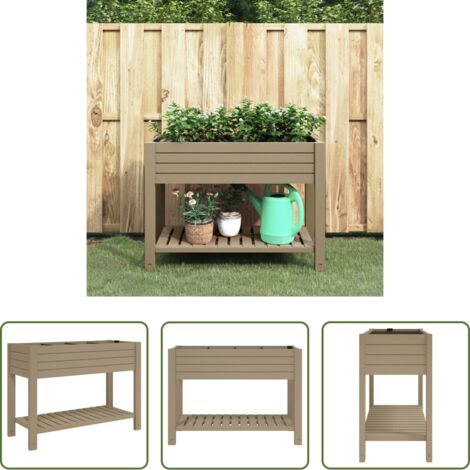 vidaXL Fioriera da patio -  Fioriera da Giardino Marrone Chiaro 110x45x79 cm Polipropilene