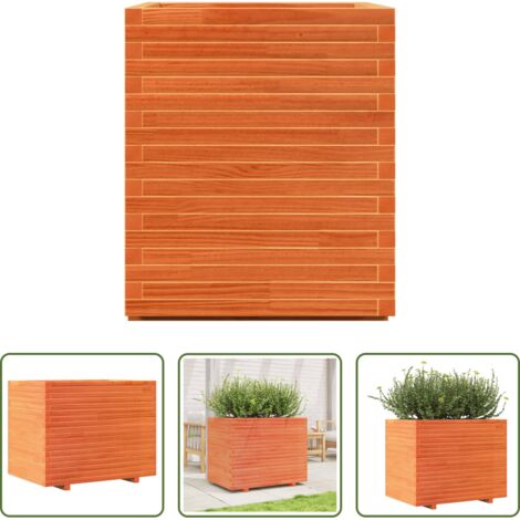 vidaXL Fioriera da patio -  Fioriera Giardino Marrone Cera 90x60x72,5cm Legno Massello Pino