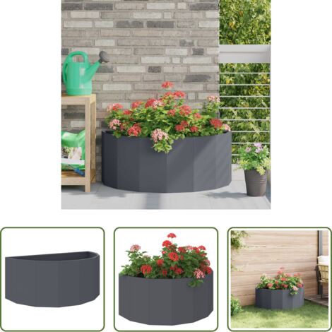 vidaXL Fioriera esterna - Fioriera Antracite 90 x 45 x 35 cm Acciaio
