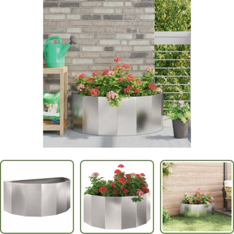 vidaXL Fioriera esterna -  Fioriera Argento 90 x 45 x 35 cm Acciaio inossidabile