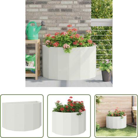vidaXL Fioriera esterna - Fioriera Bianco 90 x 45 x 50 cm Acciaio