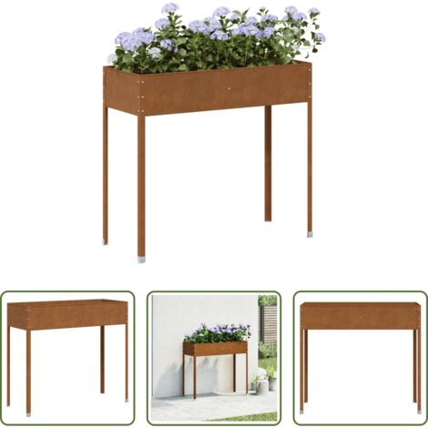 vidaXL Fioriera esterna -  Fioriera da Giardino 100,5x40,5x90 cm in Acciaio Corten