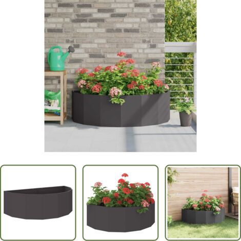 vidaXL Fioriera esterna -  Fioriera Nero 120 x 60 x 35 cm Acciaio