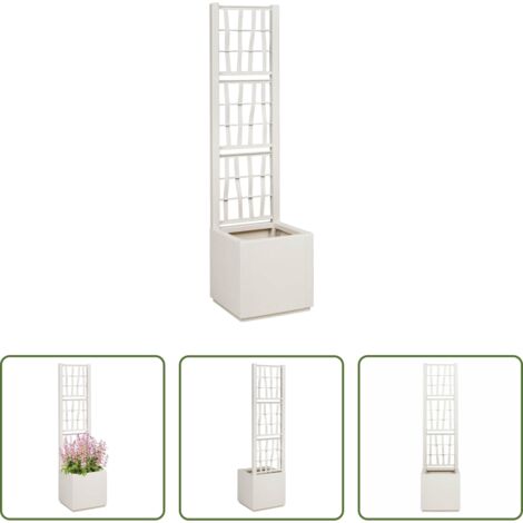 vidaXL Fioriera esterna -  Scatola per Fiori Bianco 36 x 36 x 140 cm Plastica