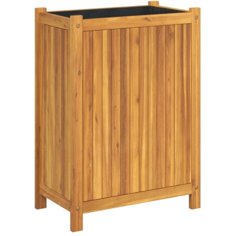vidaXL Fioriera Giardino con Rivestimento 54x31x75 cm Massello Acacia