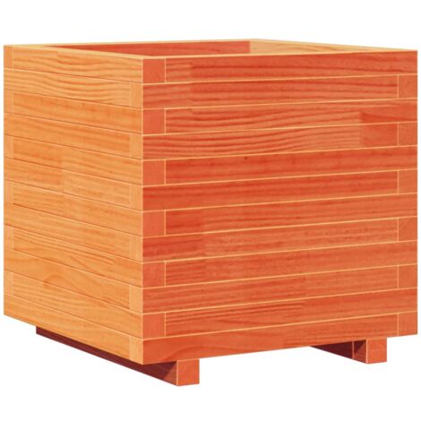 vidaXL Fioriera Giardino Marrone Cera 50x50x49,5cm Legno Massello Pino