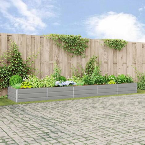 vidaXL Fioriera Grigio chiaro 480 x 100 x 45 cm Acciaio zincato