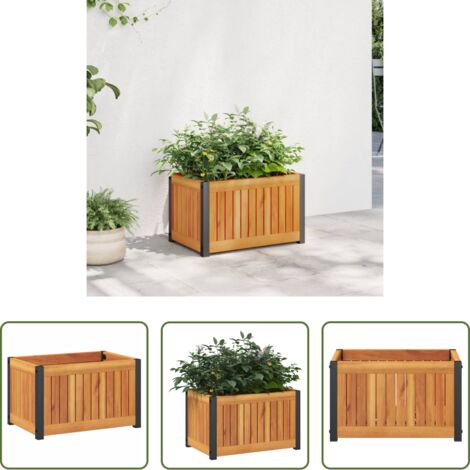 vidaXL Fioriera in acacia -  Fioriera da Giardino 45x30x27,5 cm in Legno Massello di Acacia