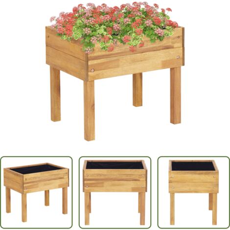 vidaXL Fioriera in acacia - Fioriera Rialzata 50x40x45 cm in Massello di Acacia