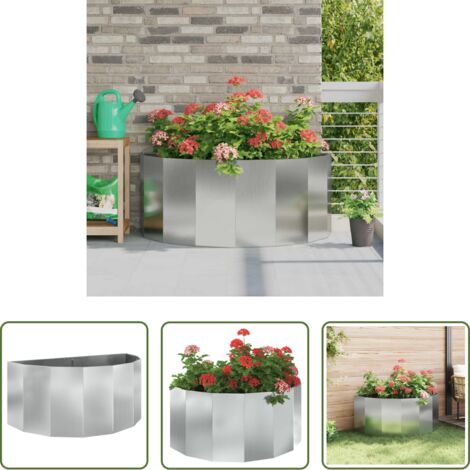 vidaXL Fioriera in acciaio - Fioriera Argento 120 x 60 x 50 cm Acciaio zincato
