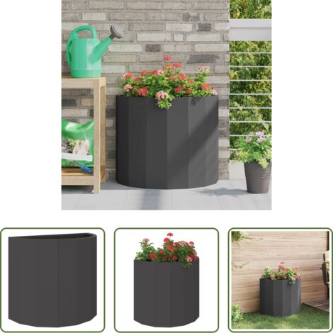 vidaXL Fioriera in acciaio - Fioriera Nero 60 x 30 x 50 cm Acciaio