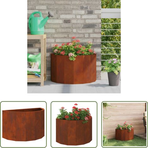 vidaXL Fioriera in acciaio - Fioriera Ruggine 60 x 30 x 35 cm