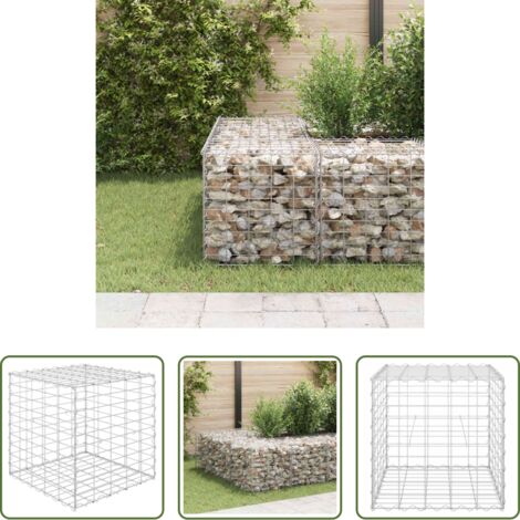 vidaXL Fioriera in acciaio -  Gabbione Letto Rialzato a Cubo in Filo di Acciaio 50x50x50 cm