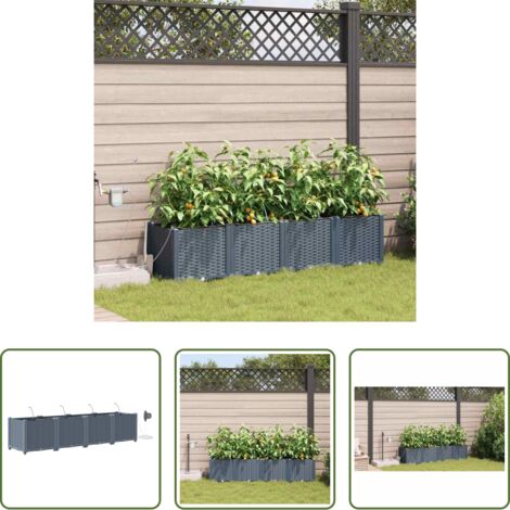 vidaXL Fioriera in acciaio -  Vaso da giardino 4 pcs Grigio Chiaro Acciaio
