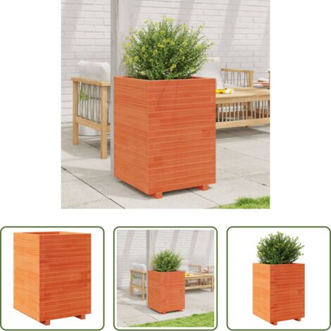 vidaXL Fioriera in legno -  Fioriera Giardino Marrone Cera 50x50x72,5cm Legno Massello Pino