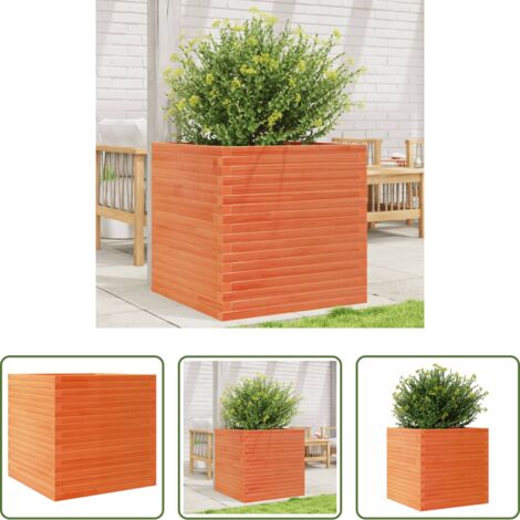 vidaXL Fioriera in legno -  Fioriera Giardino Marrone Cera 70x70x68,5cm Legno Massello Pino