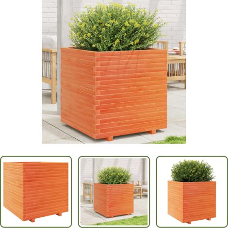 vidaXL Fioriera in legno -  Fioriera Giardino Marrone Cera 70x70x72,5cm Legno Massello Pino