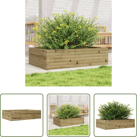 vidaXL Fioriera in legno impregnato -  Fioriera da Giardino 90x60x23 cm in Legno di Pino Impregnato
