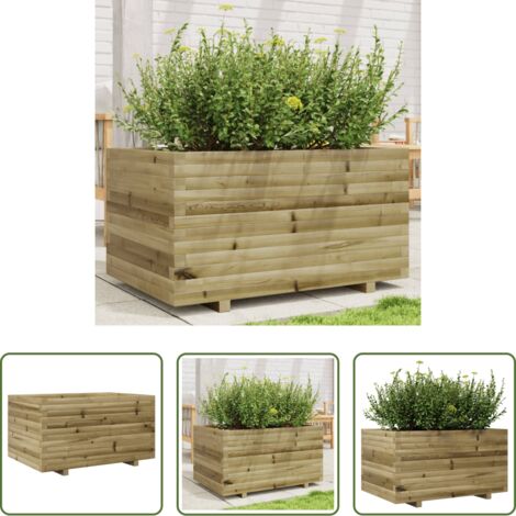 vidaXL Fioriera in legno impregnato -  Fioriera da Giardino 90x60x49,5 cm in Legno di Pino Impregnato