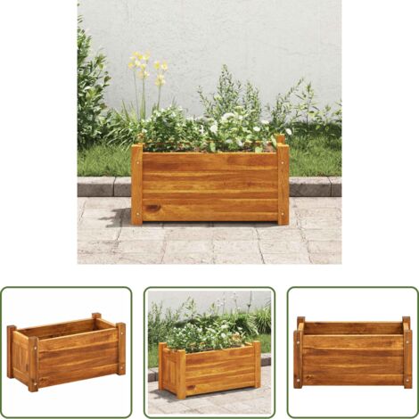 vidaXL Fioriera in legno -  Letto Rialzato da Giardino in Legno di Acacia 50x25x25 cm