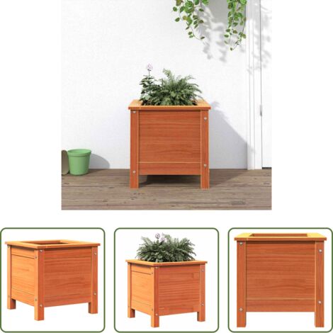 vidaXL Fioriera in pino -  Vaso da giardino Marrone cerato 40 x 40 x 39 cm Pino massello