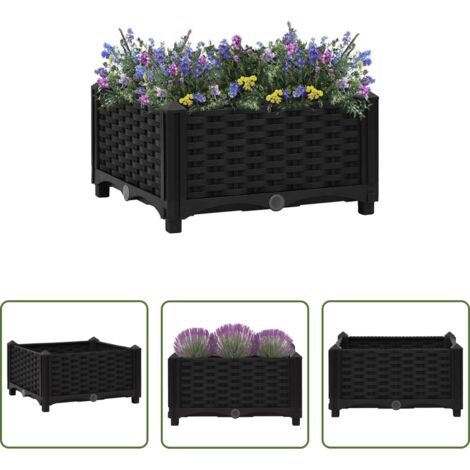 vidaXL Fioriera in polipropilene -  Fioriera Rialzata 40x40x23 cm in Polipropilene
