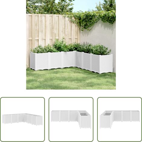 vidaXL Fioriera in PP -  Fioriera da Giardino Bianca 160x160x53 cm in PP