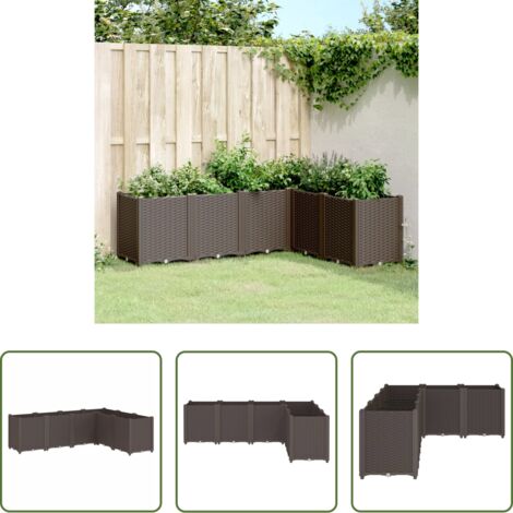 vidaXL Fioriera in PP -  Fioriera da Giardino Marrone 160x120x53 cm in PP