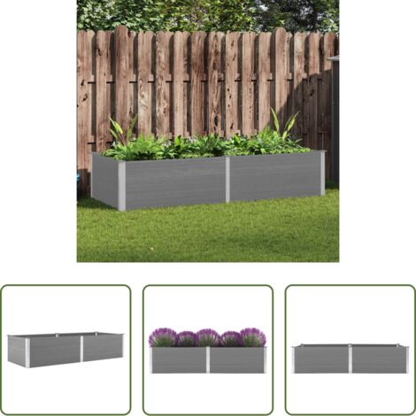 vidaXL Fioriera in WPC -  Letto Rialzato da Giardino 250x100x54 cm in WPC Grigio