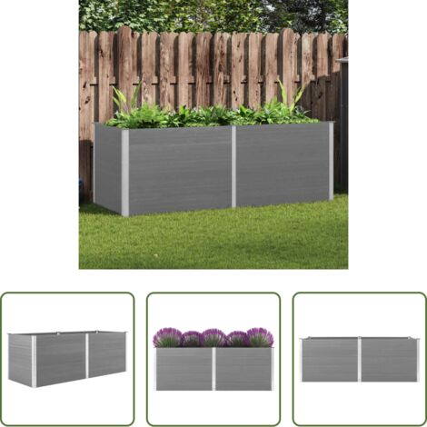 vidaXL Fioriera in WPC -  Letto Rialzato da Giardino 250x100x91 cm in WPC Grigio