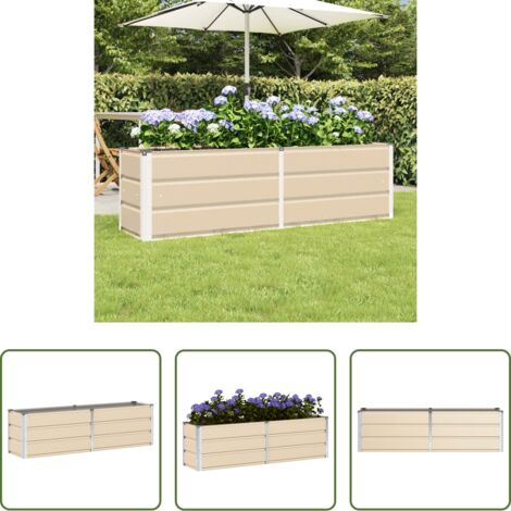 vidaXL Fioriera interna -  Fioriera Avorio 160 x 40 x 45 cm Acciaio