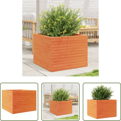 vidaXL Fioriera marrone -  Fioriera Giardino Marrone Cera 60x60x46 cm Legno Massello Pino