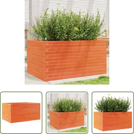 vidaXL Fioriera marrone -  Fioriera Giardino Marrone Cera 90x60x45,5cm Legno Massello Pino