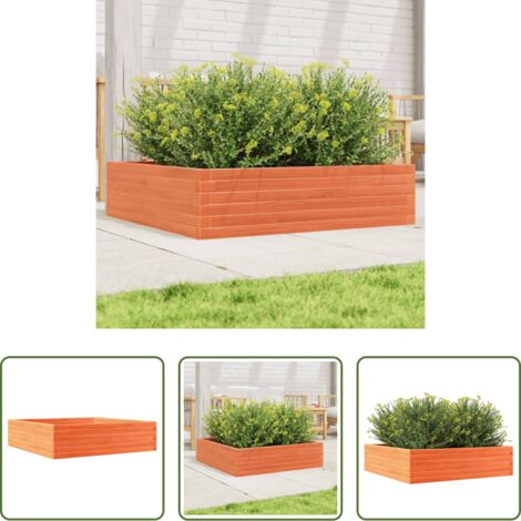vidaXL Fioriera marrone -  Fioriera Giardino Marrone Cera 90x90x23 cm Legno Massello Pino
