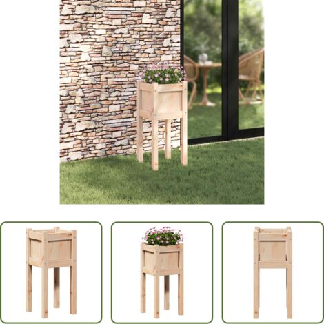 vidaXL Fioriera moderna -  Vaso da giardino Natura 31 x 31 x 70 cm Pino massello