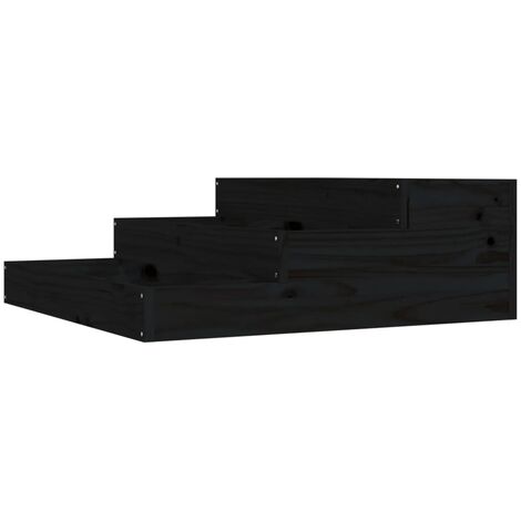 vidaXL Fioriera Nera 78x78x27 cm in Legno Massello di Pino
