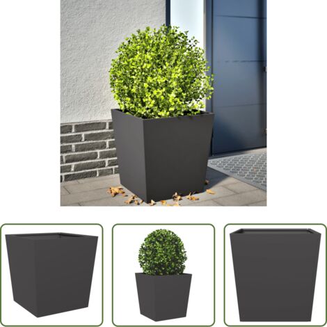 vidaXL Fioriera nera -  Fioriera da Giardino Nera 50x50x50 cm in Acciaio