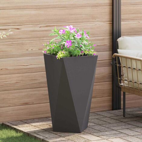 vidaXL Fioriera Nero 40 x 40 x 75 cm Acciaio