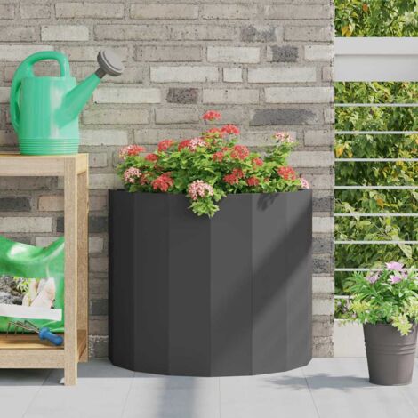 vidaXL Fioriera Nero 60 x 30 x 50 cm Acciaio