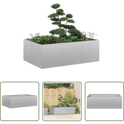 vidaXL Fioriera per balcone -  Fioriera 120x80x40 cm in Acciaio Zincato