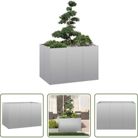 vidaXL Fioriera per balcone -  Fioriera 120x80x80 cm in Acciaio Zincato