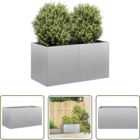 vidaXL Fioriera per balcone -  Fioriera 80x40x40 cm in Acciaio Zincato