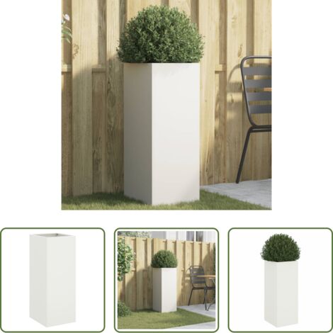vidaXL Fioriera per balcone -  Fioriera Bianca 32x29x75 cm in Acciaio