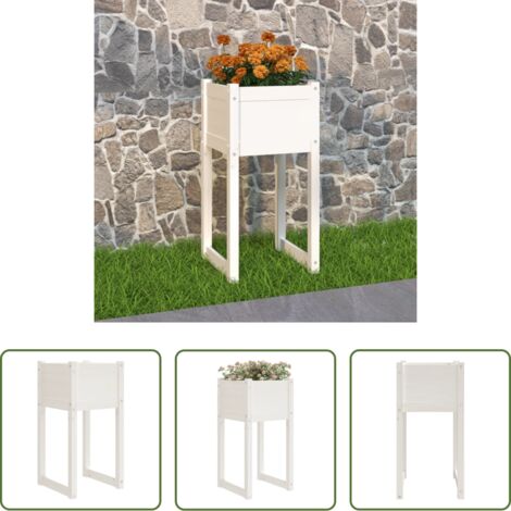vidaXL Fioriera per balcone -  Fioriera Bianca 40x40x81 cm in Legno Massello di Pino