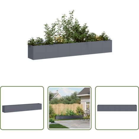 vidaXL Fioriera per giardino -  Fioriera Antracite 280x40x40 cm in Acciaio Laminato a Freddo
